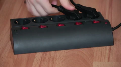Surge Protector. Switch On/off. Stock Footage 55710853