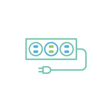 Surge protector vector icon logo design Stock Illustration