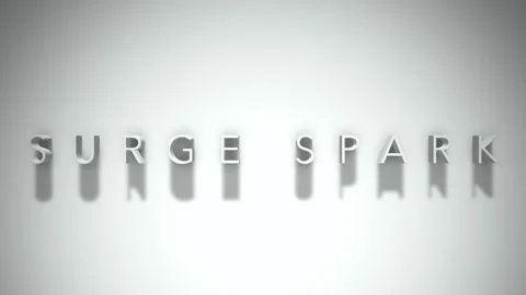 Surge spark 3D title animation with shadows on a white background Stock Footage 297567934