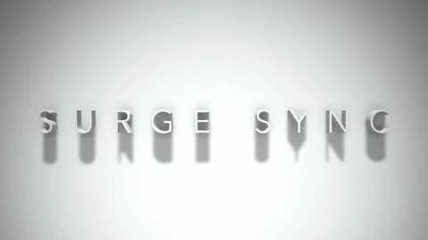Surge sync 3D title animation with shadows on a white background Stock Footage 297567939