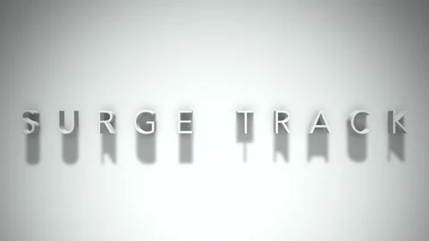 Surge track 3D title animation with shadows on a white background Stock Footage 297567926