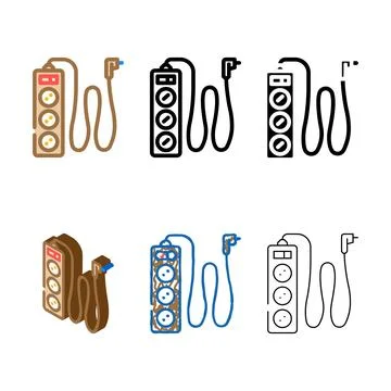 Surge types protector electrical engineer color icon vector Stock Illustration