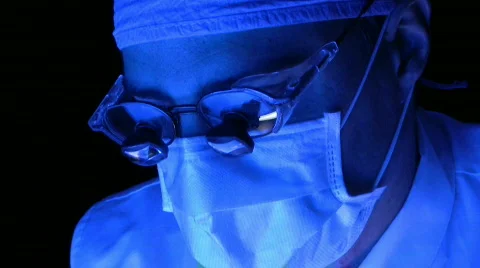 Surgeon Angle Close Blue Stock Footage 399103