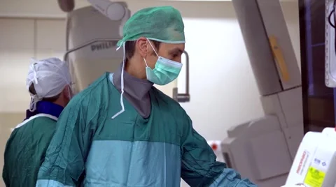 Surgeon Brain angiography Stock Footage 44238530