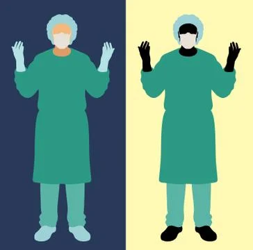 Surgeon Dressed for Surgery Stock Illustration