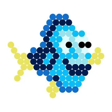 Surgeon fish dots pattern. Vector illustration of pixel art. Stock Illustration