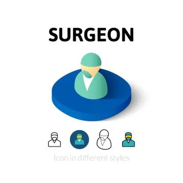 Surgeon icon in different style Illustrazione stock