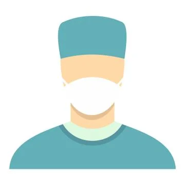 Surgeon icon, flat style Stock Illustration