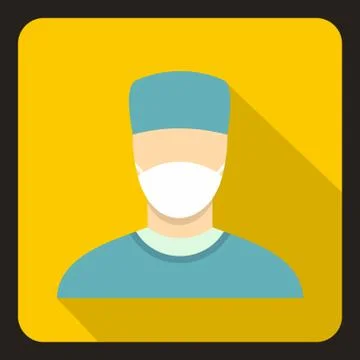 Surgeon icon, flat style Illustrazione stock