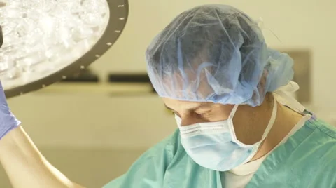 Surgeon Lights Operating Table with Lamp Stock Footage 50941766