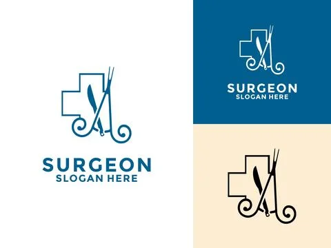 Surgeon logo vector design, Surgery department logo. Medical surgical logo,.. Stock Illustration
