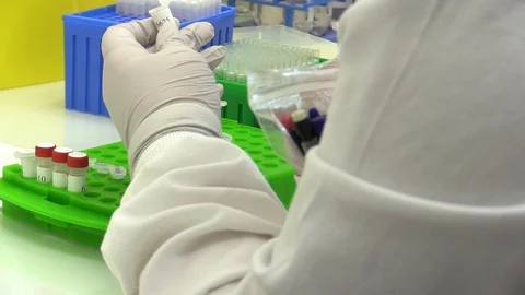 Surgeon making samples Stock Footage 85933569