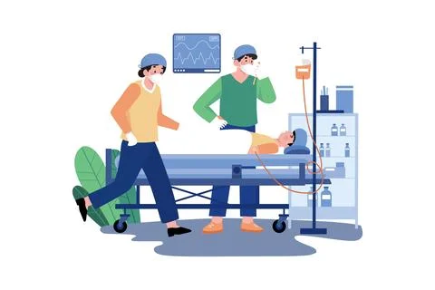 A Surgeon In The Operating Room Stock Illustration