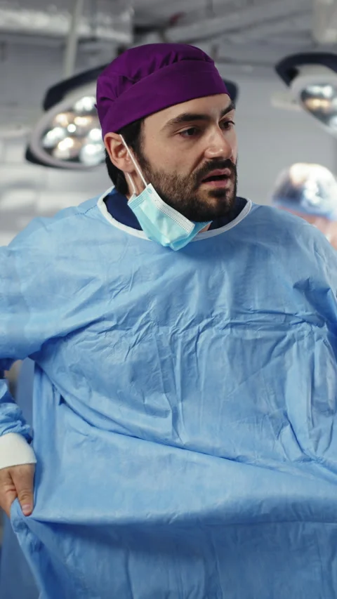Surgeon in Operating Room - Vertical Video Stock Footage 316194521