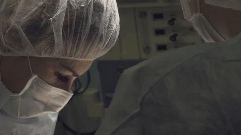 The surgeon is performing an operation on the eyes. Correction of eyes. Stock Footage 89216930