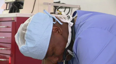 Surgeon resting Stock Footage