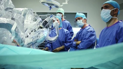 Surgeon robot operation Stock Footage