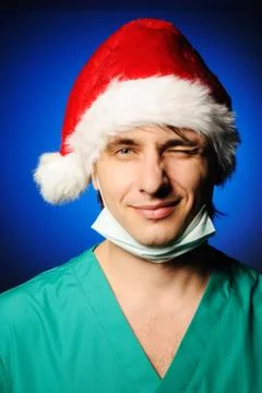 Surgeon santa Foto stock