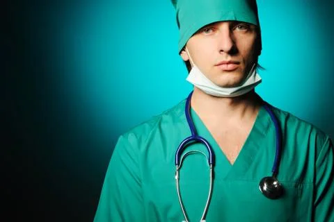 Surgeon with stethoscope Stock Photos