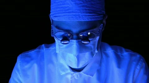 Surgeon Straight Blue Stock Footage 399088