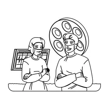 Surgeon surgeons operating room vector Stock Illustration