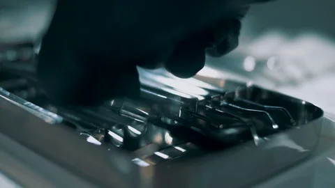 The surgeon takes the instruments important for the operation Stock Footage 128582349