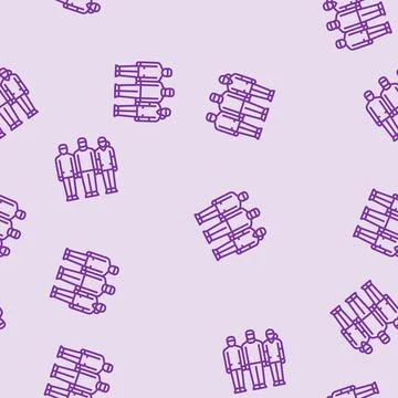 Surgeon team line seamless pattern Stock Illustration