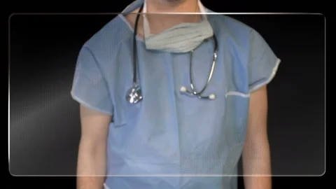 Surgeon touch screen 2 elements Stock Footage 210228389