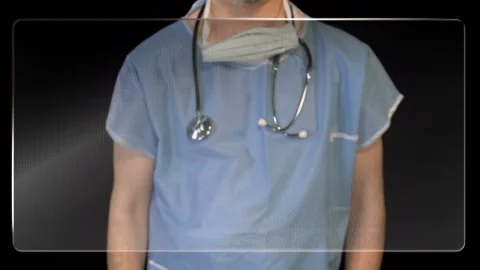  	Surgeon touch screen 3 elements 스톡 동영상 210228384