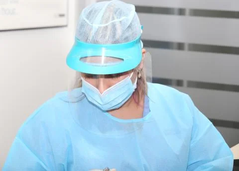 Surgeon uniform. focus in the hat. Stock Photos