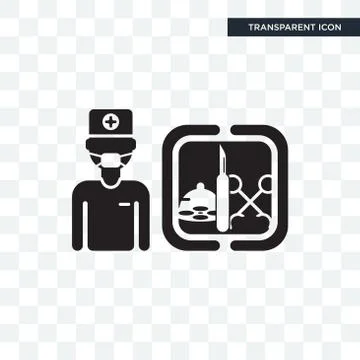 Surgeon vector icon isolated on transparent background, Surgeon logo design Free Stock Illustration