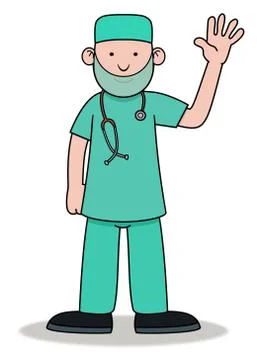 Surgeon Waving Stock Illustration