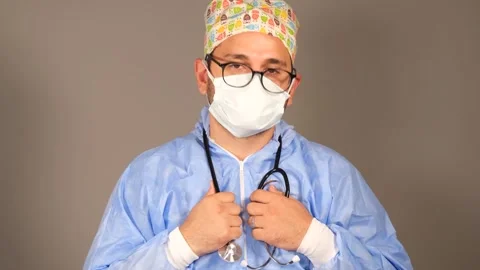 Surgeon wearing a stethescope Stock Footage 254597503