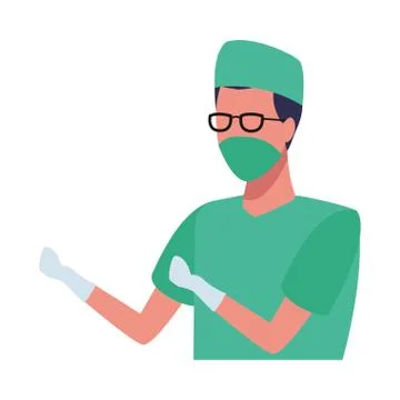 Surgeon worker using face mask for covid 19 库存插图