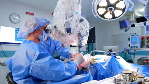 Surgeons in delicate surgery. Stock Footage 308952488