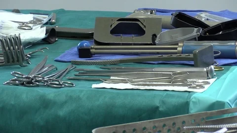 Surgeons' equipment in operation block Stock Footage 85931085