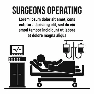 Surgeons operating concept background, simple style Stock Illustration