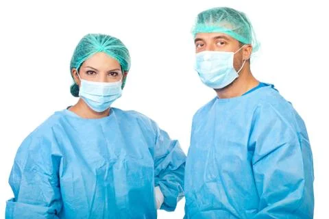 Surgeons team readz for operation Foto stock