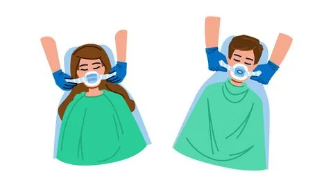 Surgery anesthesiologist sedation vector Illustrazione stock