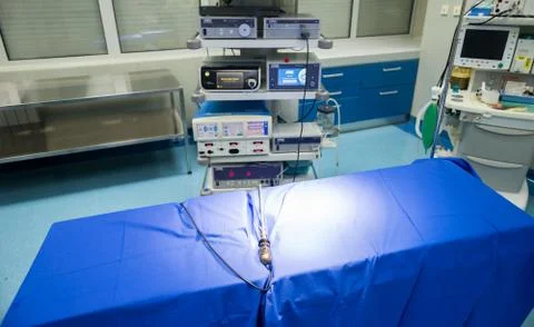 Surgery arthroscope, arthroscopy camera and probe in new and modern operating Stock Photos