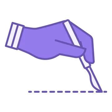 Surgery Color Icon. Vector Icon. Hand With Scalpel Making An Incision. Surg.. Stock Illustration