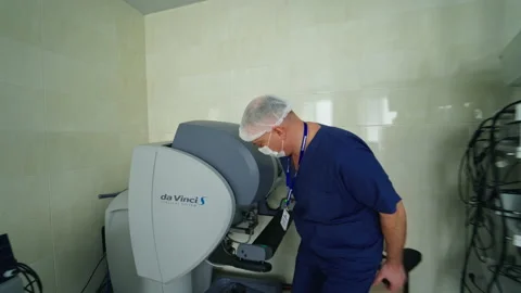 Surgery With Da Vinci Robot Stock Footage 150963878