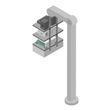 Surgery device stand icon, isometric style Illustrazione stock
