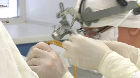 Surgery. The doctor performs surgery. Stock Footage 111316930