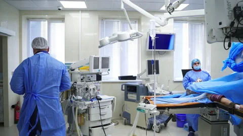 Surgery doctor walking into operation ward. Professional surgeon  Stock-Footage 155806948