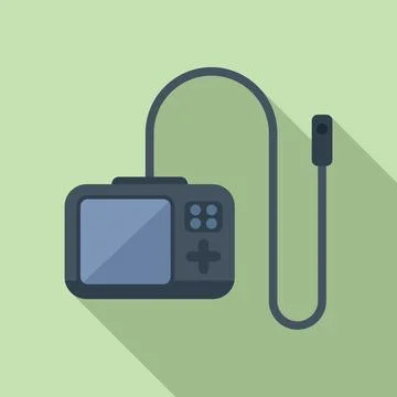 Surgery endoscope icon flat vector. Medical camera Stock Illustration