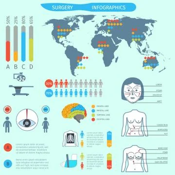 Surgery Infographics Set Stock Illustration