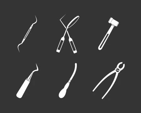 Surgery instrument icon set grey vector Illustrazione stock