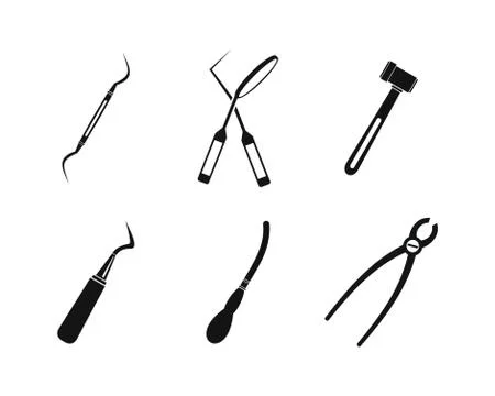 Surgery instrument icon set, simple style 스톡 일러스트