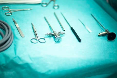 Surgery instrumentation table Stock Photos